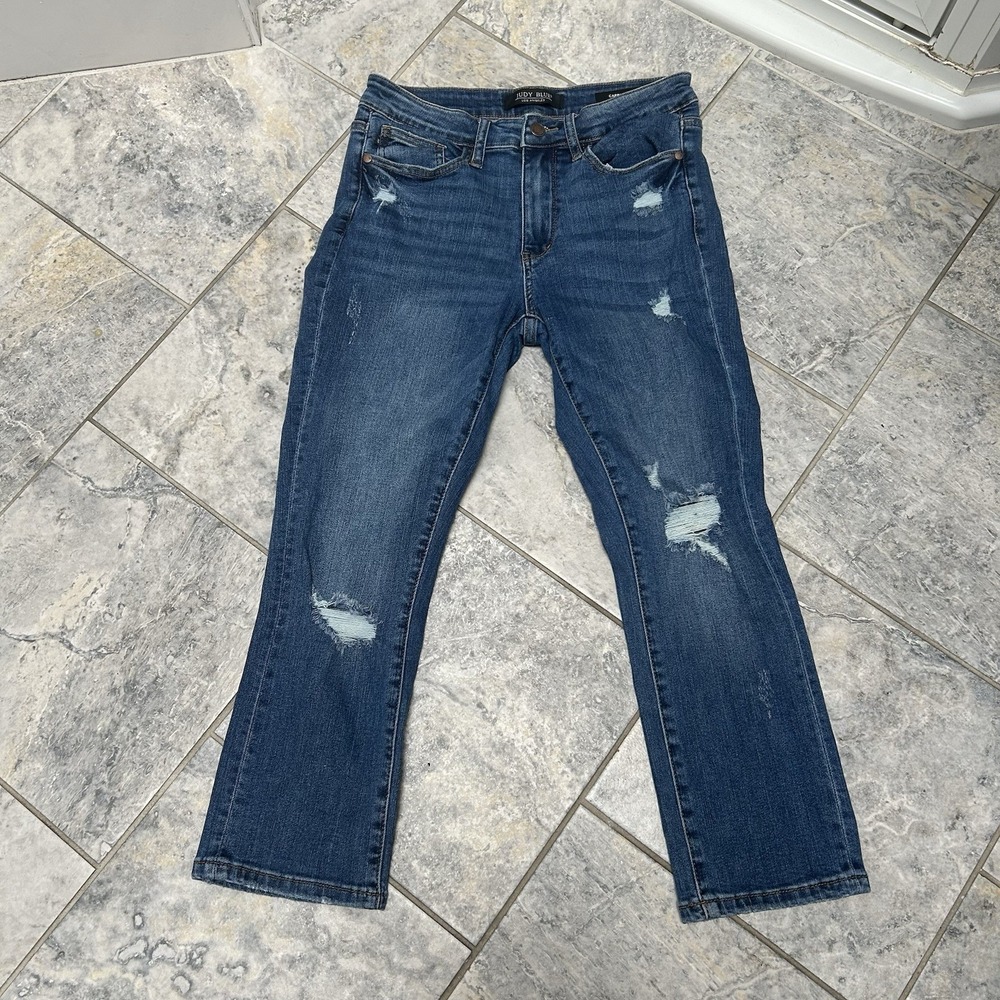 Judy Blue Capril Fit Denim Jeans Distressed Mid-Rise Size‎ 9/29 Style #78100 - Picture 4 of 5